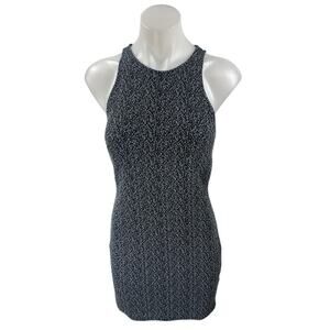 Silence + Noise Black Blue Sleeveless Racerback Mini Tank Bodycon Dress Size S
